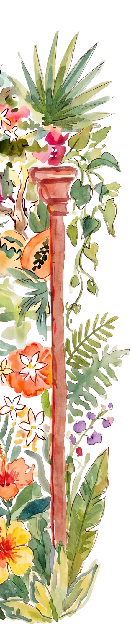 Floral pillar illustration